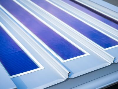 RIB-ROOF metal roof systems with building-integrated ultra-light solar film
