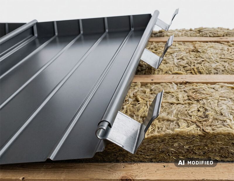 RIB-ROOF Metalldach Montage mit Standardclip